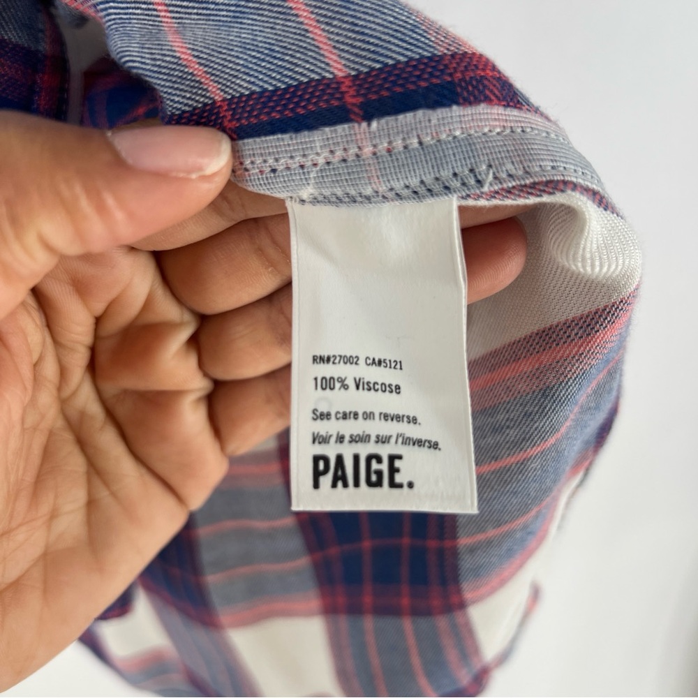 PAIGE Trudy Shirt Soft Plaid Casual Button Front‎ XS - Picture 9 of 16